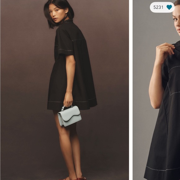 Maeve Short-Sleeve V-Neck Swing Mini Dress - Picture 4 of 7